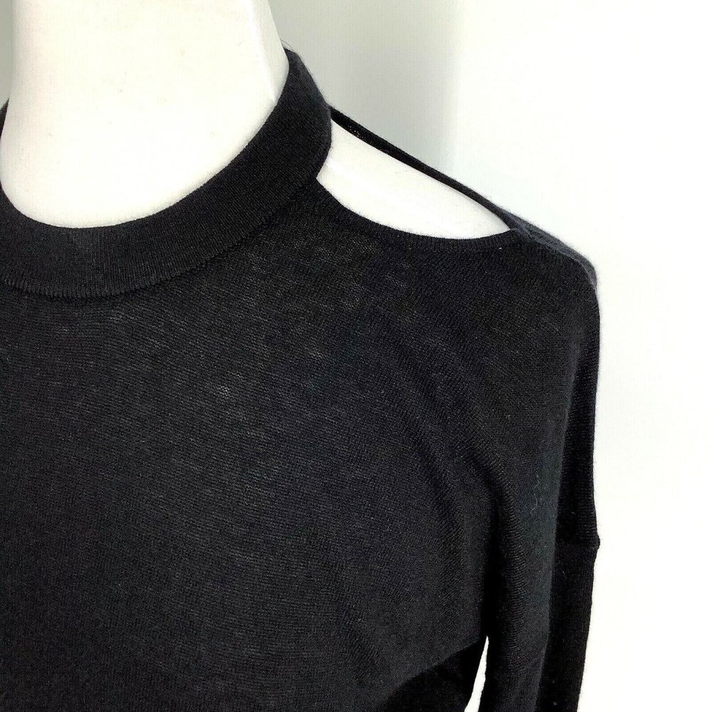 Splendid Women's Canarise Cut Out Shoulder Sweater Black SZ L Large New TOP - Picture 4 of 11